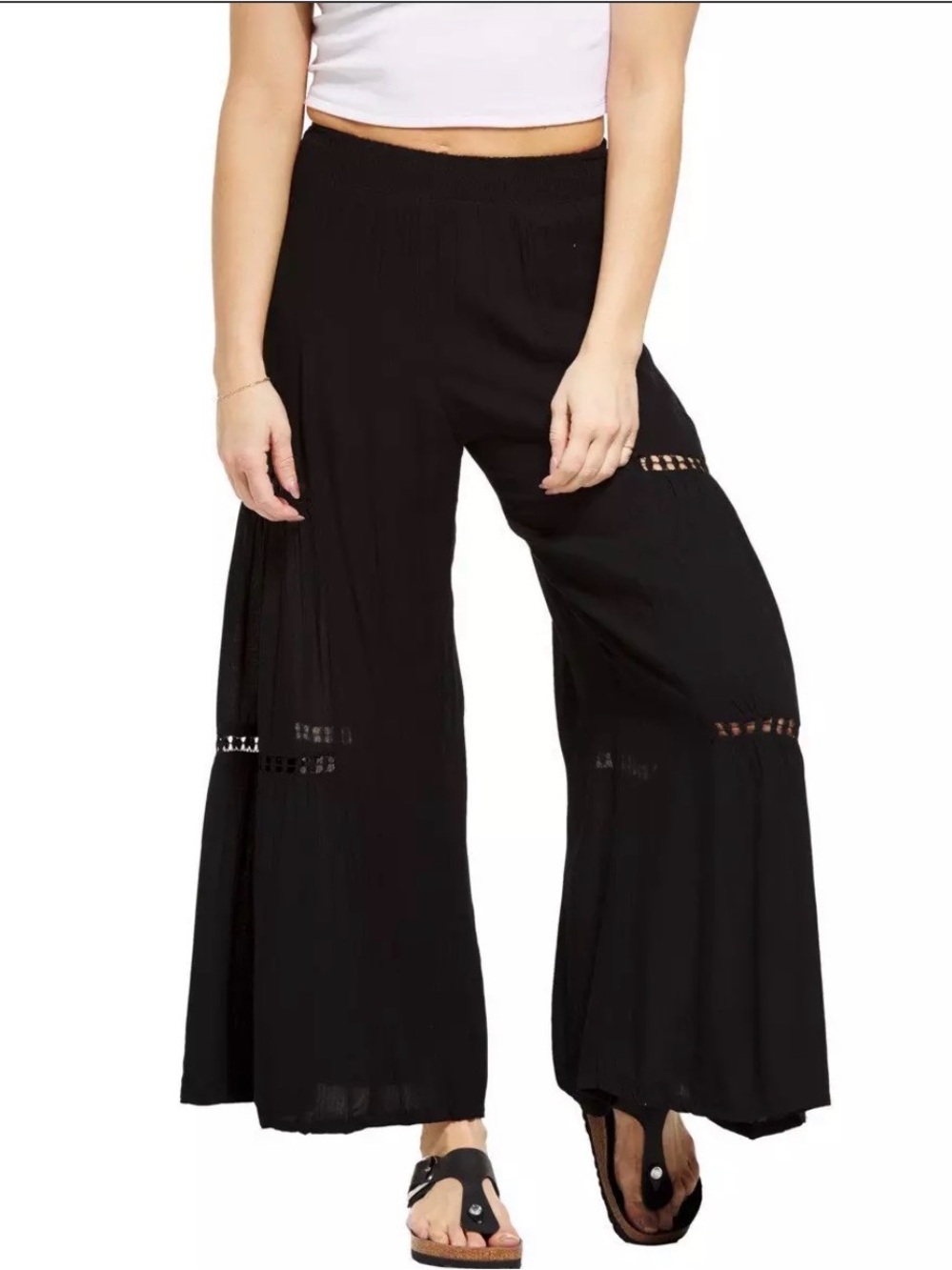 ANGIE Black Wide-Leg Pants - Picture 4 of 4